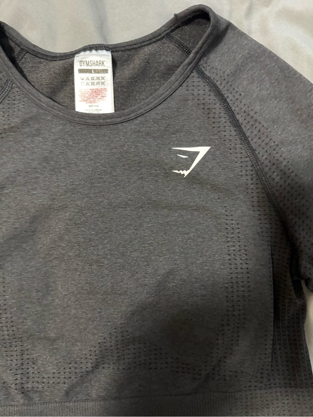 Gymshark Charcoal Black Perforated Seamless Crop